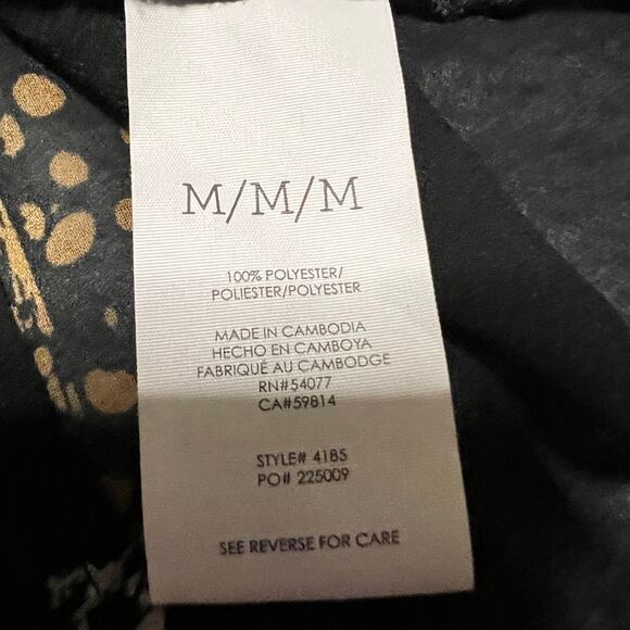 Cabi Tank Top Shirt Womens Medium Incandescent Black Ruffle Tie Neck Sheer 4185 - Picture 7 of 7